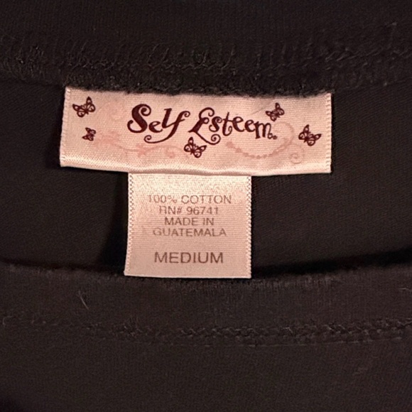 Self Esteem Black and Blue Heart Long Sleeve Top - Picture 2 of 5